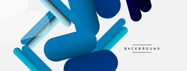 Overlapping round shapes and lines background. Vector illustration for wallpaper banner background or landing page