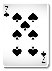 Seven of Spades Playing Card Isolated