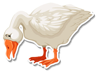 Goose animal farm animal cartoon sticker