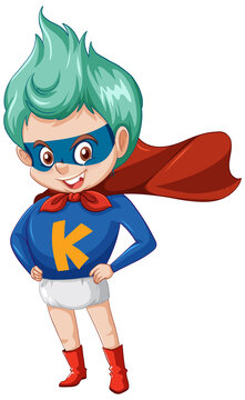 Superboy or superhero cartoon character sticker