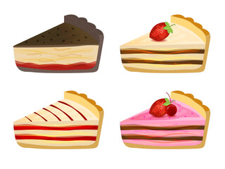 Cakes dessert bakery concept illustration food vector