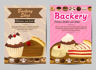 Flyer template concept desserts delicious various illustration restaurant menu promotion vector