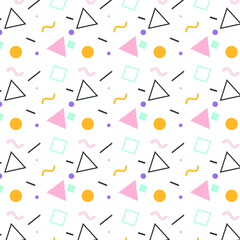 Memphis triangle vector pattern illustration