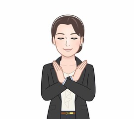 カジュアルスーツの女性