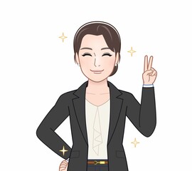 カジュアルスーツの女性