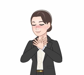 カジュアルスーツの女性