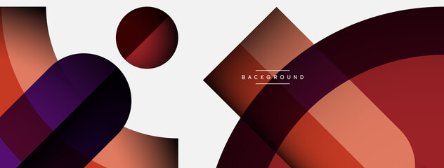 Trendy shapes, color minimal design composition, lines and shadows for wallpaper banner background or landing page