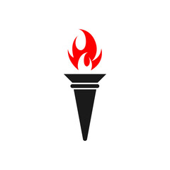 Torch icon design template vector isolated illustration