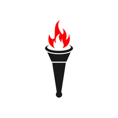 Torch icon design template vector isolated illustration