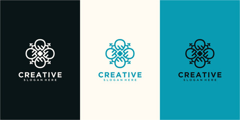 Abstract Letter W community logo design concept. logo for your business