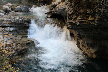waterfall in the forest, Banff National Park, Alberta