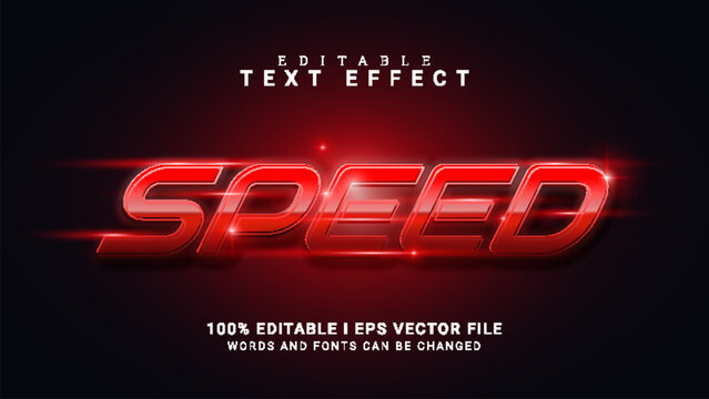 speed editable text effect vector