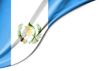 Guatemala flag. 3d illustration. with white background space for text.