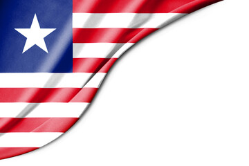Liberia flag. 3d illustration. with white background space for text.