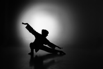 Wushu training in studio session