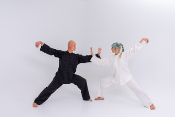 Wushu training in studio session