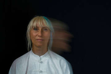 Wushu training in studio session