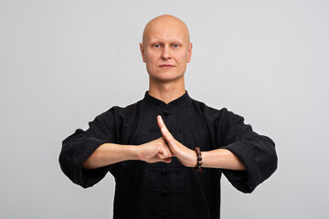 Wushu training in studio session