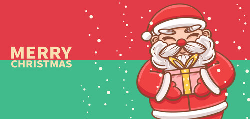 Cartoon christmas illustration poster design material

