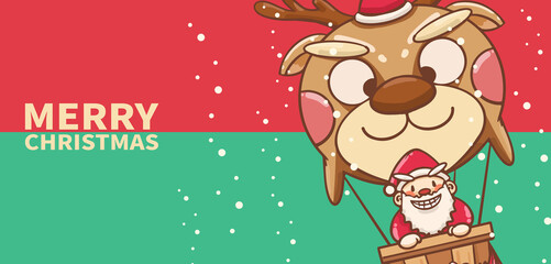 Cartoon christmas illustration poster design material

