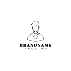 concierge logo cartoon icon design template black isolated vector illustration