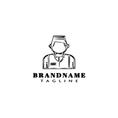 concierge logo cartoon icon design black isolated vector illustration