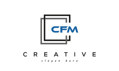 CFM square frame three letters logo design
