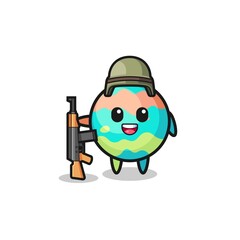 cute bath bombs mascot as a soldier