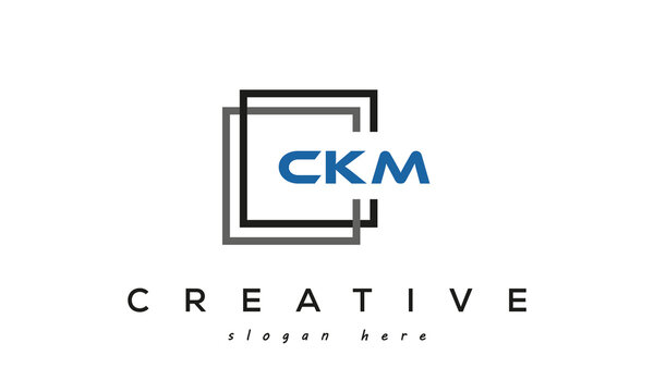 CKM square frame three letters logo design