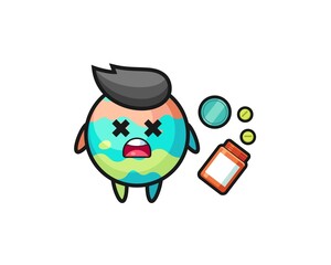 illustration of overdose bath bombs character