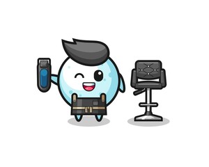 snow ball barbershop is holding a trimer