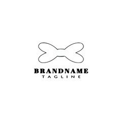 bow tie cartoon logo icon design template black vector illustration