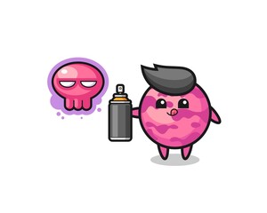 ice cream scoop cartoon make a graffiti with a spray paint