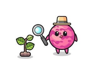 cute ice cream scoop herbalist researching a plants