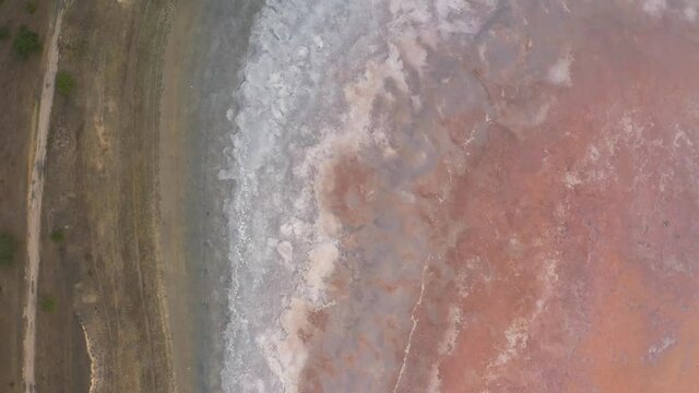 Aerial, Kochebi Pink Lake, Vashlovani National Park, Georgia