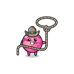 the ice cream scoop cowboy with lasso rope