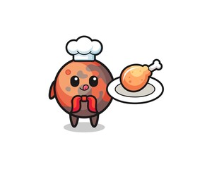 mars fried chicken chef cartoon character