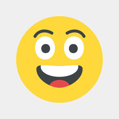 Laughing emoji icon vector illustration in flat style, use for website mobile app presentation
