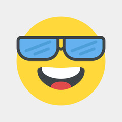 Cool emoji icon vector illustration in flat style, use for website mobile app presentation