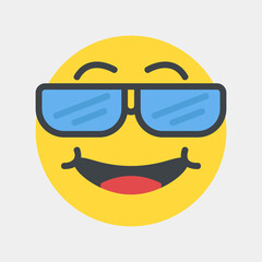 Cool emoji icon vector illustration in flat style, use for website mobile app presentation