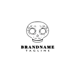 skull logo cartoon design icon template black isolated vector illustration