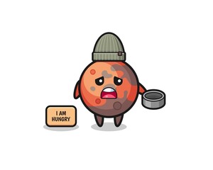 cute mars beggar cartoon character