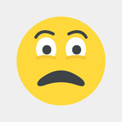 Sad emoji icon vector illustration in flat style, use for website mobile app presentation