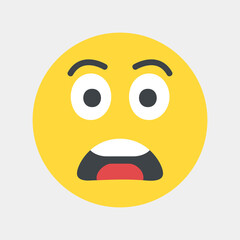 Scared emoji icon vector illustration in flat style, use for website mobile app presentation