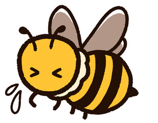 嫌がっているミツバチのキャラクター
