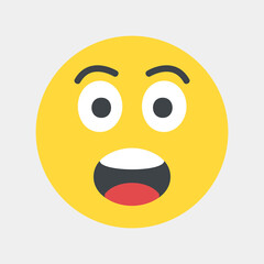 Shock emoji icon vector illustration in flat style, use for website mobile app presentation