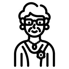 grandmother line icon