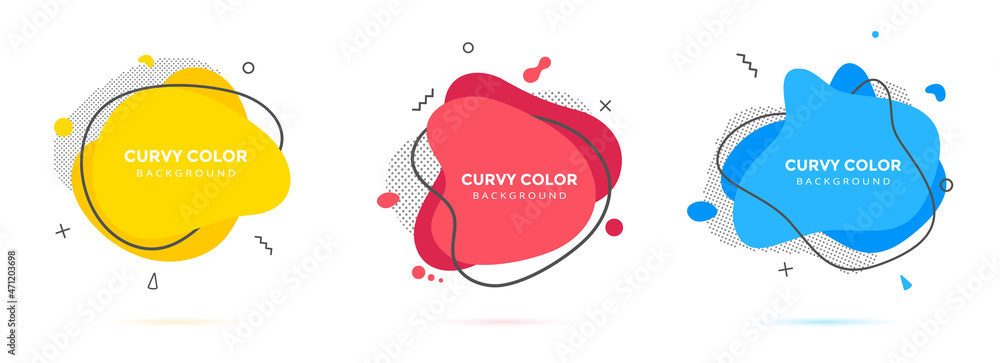 Poster modern liquid irregular amoeba blob shape abstract elements graphic flat style design fluid vector i