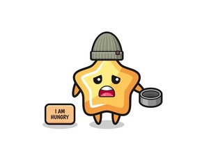 cute star beggar cartoon character
