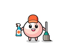 cute meatbun character as cleaning services mascot